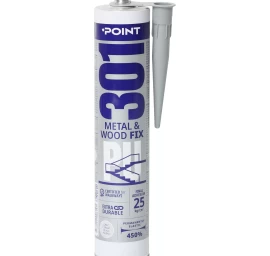 Klijai POINT PU 301 Metal &amp; Wood Fix, 300ml pilka sp.