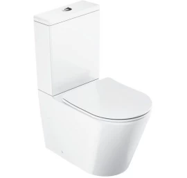 Kombinuoto tualeto Ravak Elegant RimOff komplektas su SC dangčiu, balta blizgi, X01872