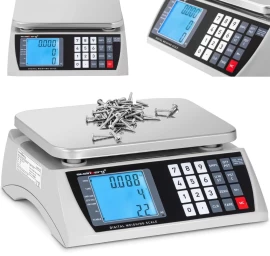 Komercinės Svarstyklės Su Lcd Ekranu 22,3 X 17,4 Cm 30 Kg / 1 G