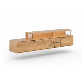 Komoda RTV dębowa wisząca plaster drewna Tirano KD30572