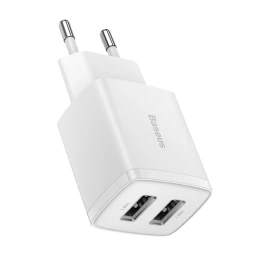 Kompaktiškas Nedidelis įkroviklis 2x Usb 10,5 W, Baltas