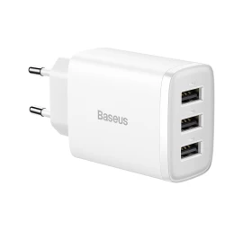 Kompaktiškas Tinklo įkroviklis 3x Usb 17w, Baltas