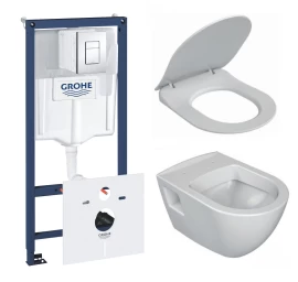 Komplektas: rėmas Grohe Rapid SL 5-in-1 ir unitazas Ravak Endo su Soft Close dangčiu