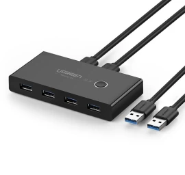 Komutatoriaus Dėžutė Hub Jungiklis 4x Usb 3.2 Gen 1 Usb Skirstytuvas Dviem Kompiuteriams - Juodas Komutatoriaus Dėžutė Hub Jungiklis 4x Usb 3.2 Gen 1 Usb Skirstytuvas Dviem Kompiuteriams - Juodas