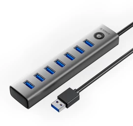 Koncentratorius Cl7u-u3 7x Usb-a Usb-c 5v 3a Daliklis 1 M - Pilkas