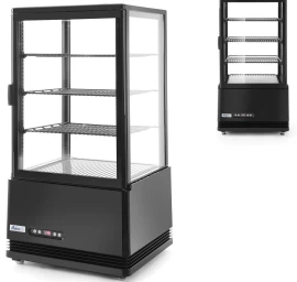 Konditerijos Gaminių Vitrina 3 Lentynos 68l Led - Juoda