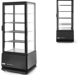 Konditerijos Gaminių Vitrina 4 Lentynos 98l Led - Juoda