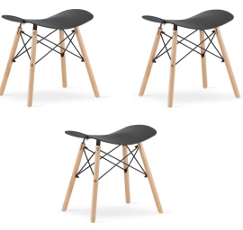 Korfu Taburetė - Juoda X 3