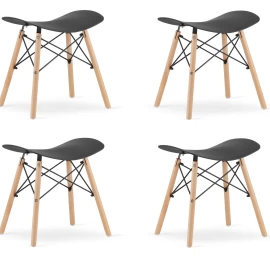 Korfu Taburetė - Juoda X 4