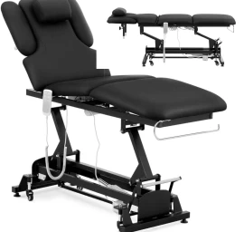 Kosmetinis Masažo Stalas Elektrinis 3 Varikliai 250 Kg Nantes - Juodas