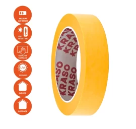 KRASO Gold Premium UV120 lipni juosta - Washi popierius, atsparus UV spinduliams 120 dienų - 30 mm - 50 m