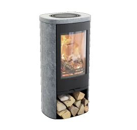 Krosnelė CONTURA 820T Style juoda sp. su muilo akmens apdaila (998460, 203117)