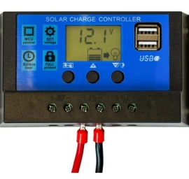 Krovimo reguliatorius PWM tipo 20A 12V/24V, LCD/USB