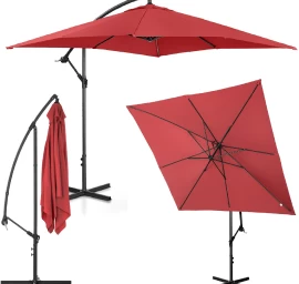 Kvadratinio Stulpo Sodo Skėtis 250 X 250 Cm, Kaštoninės Spalvos