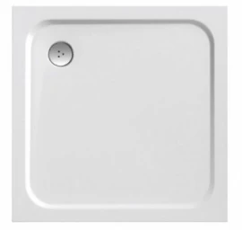 Kvadratinis akmens masės dušo padėklas Ravak Perseus Pro Chrome 90 cm, baltas, XA047701010