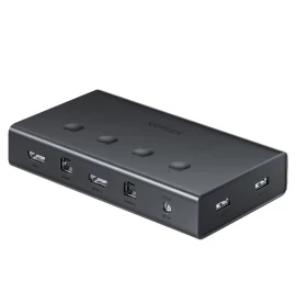 Kvm Jungiklis Klaviatūra Vaizdo Pelė 4x Hdmi 4x Usb 4x Usb-b Juodas