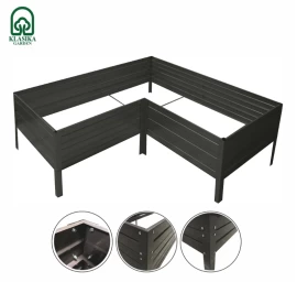 L formos pakelta lysvė KLASIKA GARDEN, ruda RAL8017, 150x150x75x75x75 x75 cm, h- 30cm