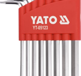 L tipo raktų rinkinys | ilgas tipas | T-Star (Torx) su šarnyru T9 - T40 | 8 vnt. (YT-05123)