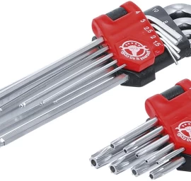 L tipo raktų rinkinys | ilgi | T-Star (Torx) T10 - T50 / Hex šešiakampis 1,5 - 10 mm | 18 vnt. (822)