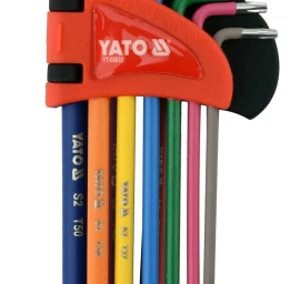 L tipo raktų rinkinys | spalvoti / S2 | T-Star (Torx) / T10 - T50 | 9 vnt. (YT-05633)