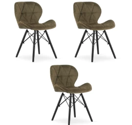 lago Kėdė Aksomas - Ruda / Juodos Kojos X 3