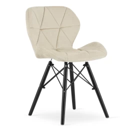 lago Kėdė velvet - Smėlio Spalvos / Juodos Kojos X 1