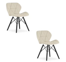 lago Kėdė velvet - Smėlio Spalvos / Juodos Kojos X 2