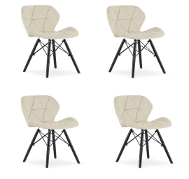 lago Kėdė velvet - Smėlio Spalvos / Juodos Kojos X 4