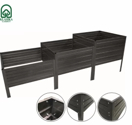 Laiptuota pakelta lysvė KLASIKA GARDEN, pilka RAL7016, 225x75 cm, h30/40/50cm