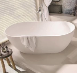 Laisvai pastatoma akmens masės vonia RIHO BILBAO 170x80 cm, B118001105