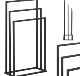 Laisvai Pastatoma Grindų Rankšluosčių Pakaba Stal 45 X 21,5 X 84 Cm Tamsiai Pilka