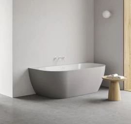 Laisvai pastatoma vonia Ravak Freedom Wall Tec 170x87, Smoke Grey/balta, sifono dangtelis baltos/juodos/chromo spalvos, CE31500000