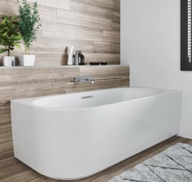 Laisvai pastatoma vonia Riho Desire 170x77 cm su užapvalintu kampu, kairė