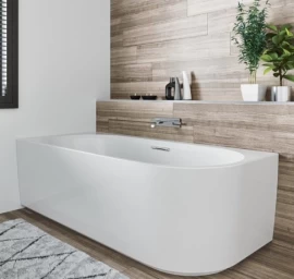 Laisvai statoma vonia Riho Desire Corner 170x77 cm, balta, dešinė, B156001005