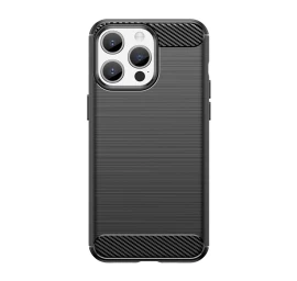 Lankstus Anglies Rašto Dėklas iphone 15 Pro Max Carbon Case - Juodas
