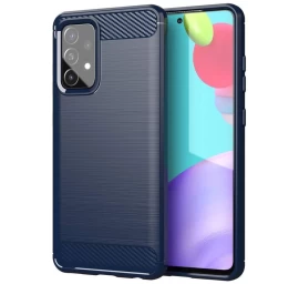 Lankstus carbon Case Dangtelis, Skirtas samsung Galaxy A72 4g, Mėlynos Spalvos