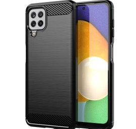Lankstus Dėklas carbon Case, Skirtas samsung Galaxy A22 4g, Juodos Spalvos