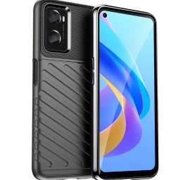 Lankstus šarvuotas Dėklas thunder Case Oppo A76 / Oppo A36 / Realme 9i Juodas