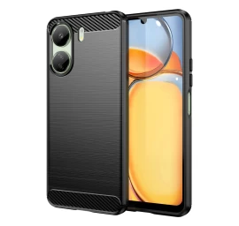 Lankstus Silikoninis Anglinis Dėklas Xiaomi Redmi 13c, Skirtas Xiaomi Redmi 13c - Juodas