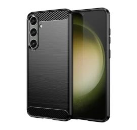 Lankstus Silikoninis carbon Case Dėklas samsung Galaxy S24+ - Juodas