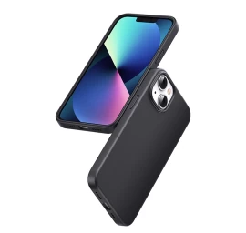 Lankstus Silikoninis Telefono Dėklas Iphone 14 Plus Apsauginis Dėklas Juodas