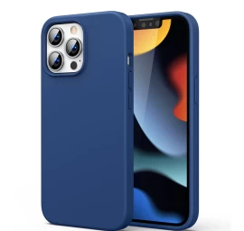 Lankstus Silikono Gumos Dėklas iphone 13 Pro Max Mėlynas