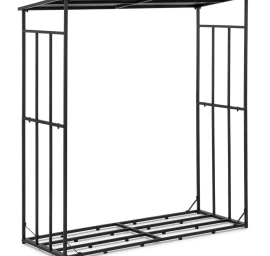 Lauko Metalinė Malkų Lentyna Su Stogu Iki 300 Kg 161 X 65 X 177 Cm