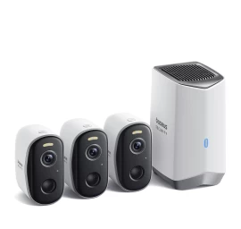 Lauko Stebėjimo Rinkinys 3 Kamerų Bazinė Stotis 2k 16gb 7800mah - Balta