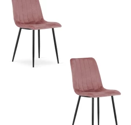 lava Kėdė - Rausvas Aksomas / Juodos Kojos X 2