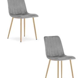 lava Kėdė - šviesiai Pilkas Aksomas / Medžio Spalvos Kojos X 2