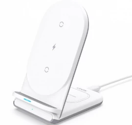 Lc-a2 White 2-in-1 Qi Belaidis įkroviklis 10w Usb-c