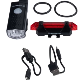 Led Dviračių žibintų Komplektas Priekyje Ir Gale Dunlop įkrovimo Usb
