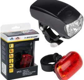 Led Dviračių žibintų Rinkinys Priekinis Galinis Dunlop