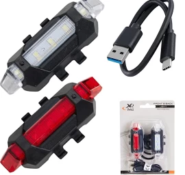 Led Dviračių žibintų Rinkinys Priekinis Ir Galinis Xqmax Usb įkrovimas